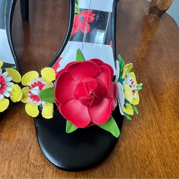 Mix No. 6 Aeradia Floral Faux Leather Appliqué Stiletto High Heels Encanto Vibe - Picture 7 of 9